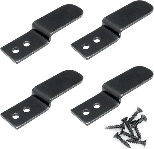 4PCS Black Z Shaped Corner Bracket Iron Right Angle With Screws for Shelf Picture Furniture Frame Z Shape Braces Support Fastener