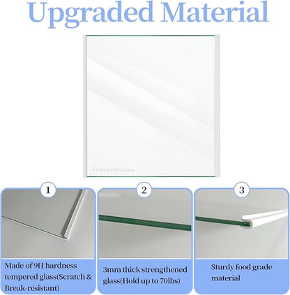 Upgraded W11130202 Whirlpool Freezer Shelf – Tempered Glass Refrigerator Drawer Shelf Replacement, Fits Fridge Door Parts and Shelves, Replaces W10527848, 4545865, EAP12347521, WRS571CIHZ04