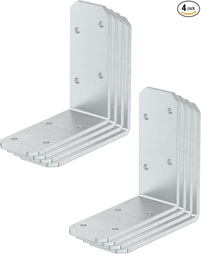 3"x3" L Brackets, 90 Degree Angle Iron, Heavy Duty Steel Corner Brace for Wood Shelves, Post, Floating Shelves, Desk (Galvanized-8 Pcs)