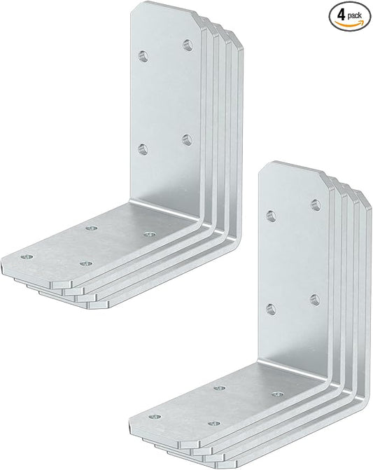 3"x3" L Brackets, 90 Degree Angle Iron, Heavy Duty Steel Corner Brace for Wood Shelves, Post, Floating Shelves, Desk (Galvanized-8 Pcs)