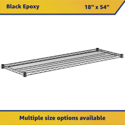 2-Pack Black 18" x 54" Additional Wire Shelf for Shelving Units, Replacement Shelves for Wire Rack