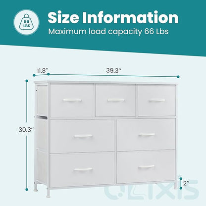 OLIXIS Dresser for Bedroom with 7 Drawers, Wide Fabric Dresser for Storage and Organization, Bedroom Dressers, Chest of Drawers for Living Room, Closet