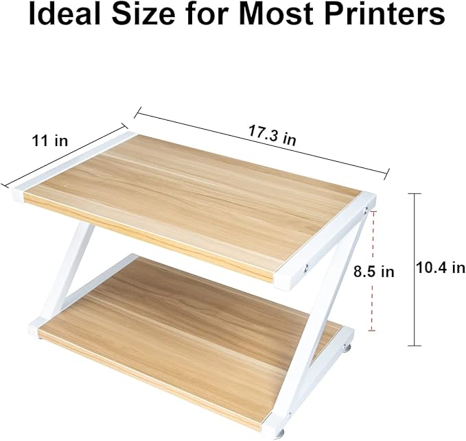 DUNCHATY Desktop Print Stand – Ergonomic Document Holder for Home Office, Study, and Work - Stable Printer Stand with Adjustable Anti-Skid Pad