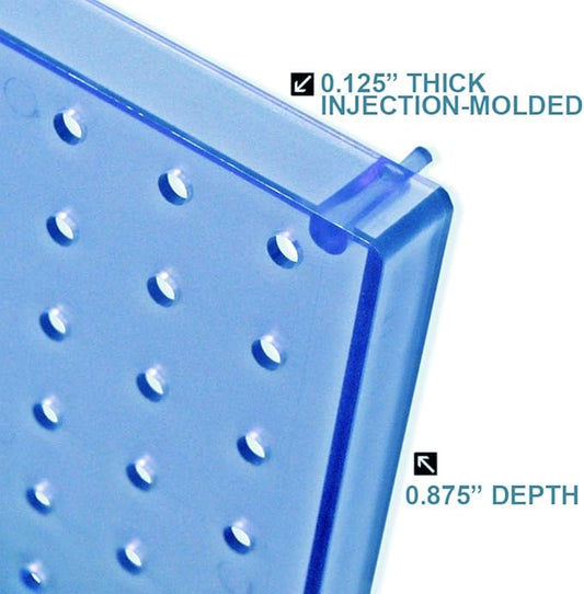 Azar Displays 900940-BLU The DIY Multi-Purpose 10-Piece Pegboard Wall Organizer Kit with One Panel and Accessory Assortment: Hooks, Bins, Headband Holder, Cylinder and Cups. Peg Wall Storage System