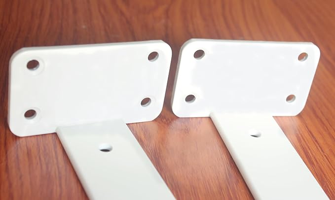 8 Pack - 5 inch White Hidden L Shelf Bracket (1/5 Inch Thicked) Iron Floating Shelf Brackets Rustic Industrial Metal Brackets for Shelf Support
