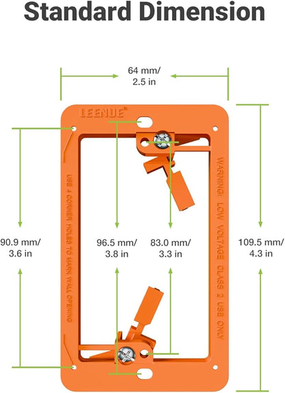 12 Pack Low Voltage Mounting Bracket 1 Gang for Ethernet Wall Plate, Low Voltage Box for Telephone Cord, Network Cable, Hdmi Cable, Coax Cable, and Speaker Wire