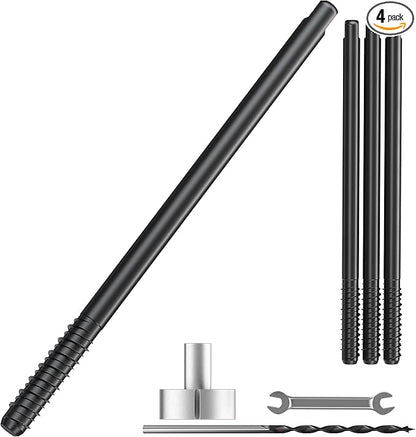 4pcs Heavy Duty Floating Shelf Brackets for 3/4" to 1.75" Boards, Invisible Blind Shelf Support Kit with CNC Drilling Jig, Double-Threaded Rods for DIY Custom Floating Shelves, 125lbs (6 inch-4pcs)