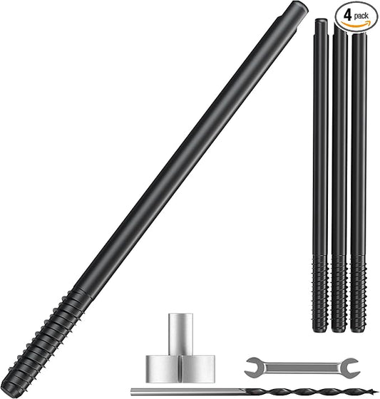 4pcs Heavy Duty Floating Shelf Brackets for 3/4" to 1.75" Boards, Invisible Blind Shelf Support Kit with CNC Drilling Jig, Double-Threaded Rods for DIY Custom Floating Shelves, 125lbs (6 inch-4pcs)