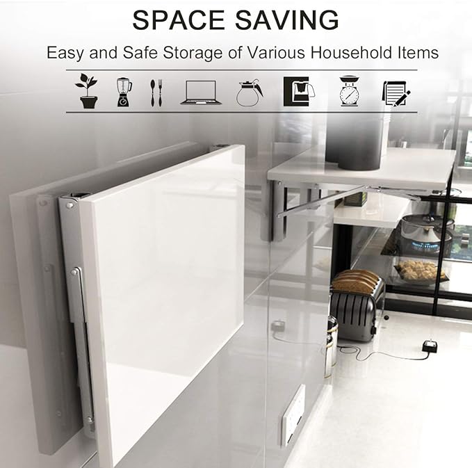 YUMORE Folding Shelf Bracket 18",Heavy Duty Stainless Steel Collapsible Shelf-Bracket Max Load 330lbs Wall Mounted Table Support Hinge for Space-Saving DIY Work Bench with Install Screws, Pack of 2