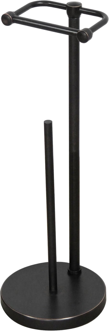 Toilet Paper Holder Stand, Post Pivoting Design Free Standing Toilet Paper Holder with Storage for 4 Rolls, 304 Stainless Steel Tissue Holder with Reserve, Heavy-Duty Base (Oil Rubbed Bronze)