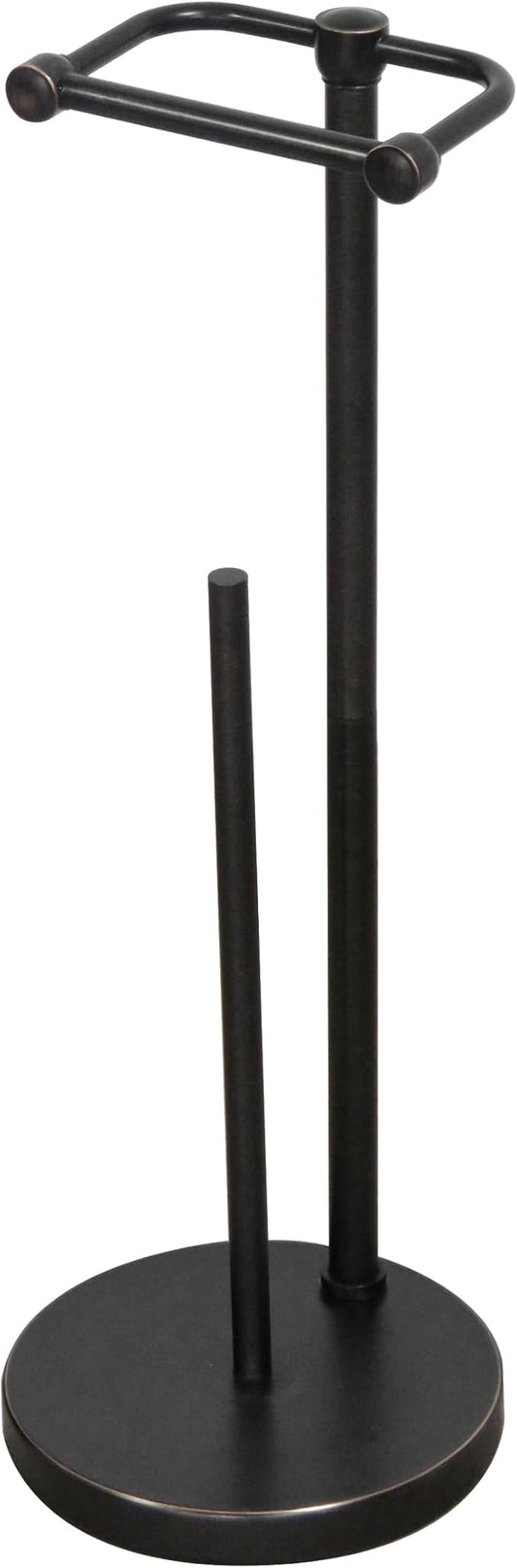 Toilet Paper Holder Stand, Post Pivoting Design Free Standing Toilet Paper Holder with Storage for 4 Rolls, 304 Stainless Steel Tissue Holder with Reserve, Heavy-Duty Base (Oil Rubbed Bronze)