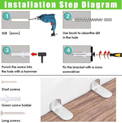 Furniture Anchors Small Aesthetic Earthquake Straps for Furniture Dresser Wall Anti-Tip Furniture Safety Anchor to Childproof and Babyproof Your Home Holds Up to 500 Pound 4pcs Bracket