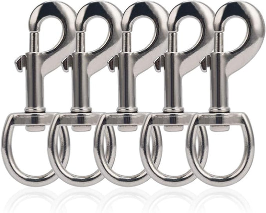 Dog Leash Clips Heavy Duty Dog Leash Clasp Leash Hooks Swivel Clip Swivel Snap Hook Flag Hooks 3.5 Inch 5pcs