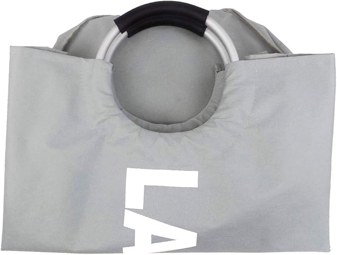 Mziart 90L Large Collapsible Laundry Hamper Laundry Basket with Alloy Handles for College, Camping and Home, Heavy Duty and Durable Thicken Foldable Clothes Storage Washing Bag (Grey)
