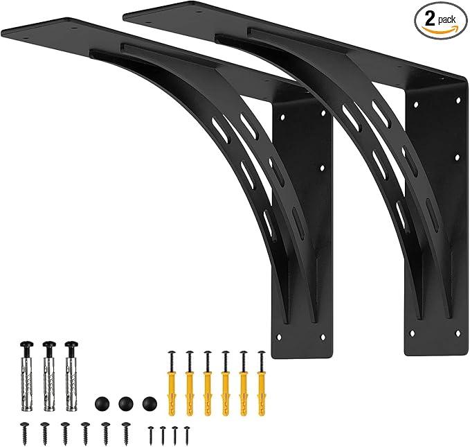 30 inch x 18.8 inch Heavy Duty Shelf Brackets , Max Load 1100 Lbs ,Premium Alloy Metal Mantel Brackets (Set of 2) Fireplace Mantel Brackets (Thickness 0.32 inch/ 8mm)