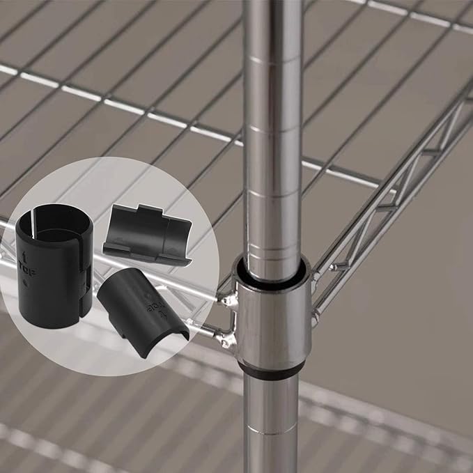 Wire Shelf Clips - Wire Shelving Shelf Lock Clips for 1" Post Shelvings-Shelving Sleeves Replacements for Wire Shelving System Plastic Accessories Parts,26Pack