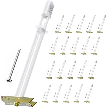 Drywall Anchor with Included Bolts for 1/4”-20, Heavy Duty Hollow Drywall Anchors for TV Mounting Kit, Strong Hollow Wall Anchors Holds up to 270lbs Each in 1/2” Drywall, 20 Packs