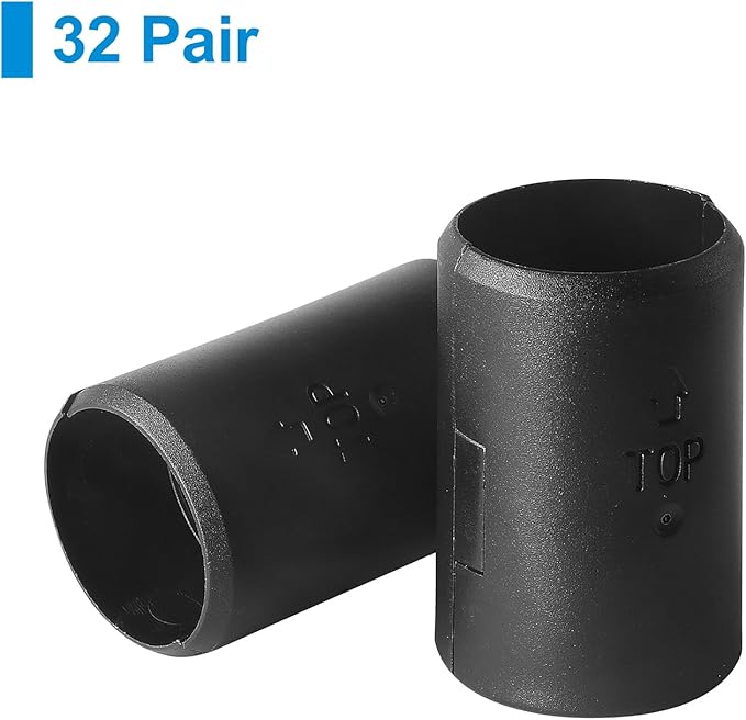 25mm Wire Shelf Clips – Jamiikury Black Plastic Shelf Lock Clips for Metric 25mm Posts Only – Check Size Before Purchasing - 64pcs (32 Pairs)