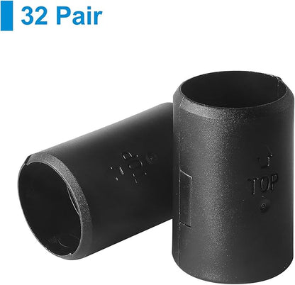 25mm Wire Shelf Clips – Jamiikury Black Plastic Shelf Lock Clips for Metric 25mm Posts Only – Check Size Before Purchasing - 64pcs (32 Pairs)
