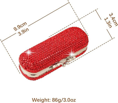 AsAlways Shiny Rhinestone Crystal Portable Lipstick Case with Mirror Portable Bling Diamonds Makeup Cosmetic Storage Holder for Travel Ladies Fashion