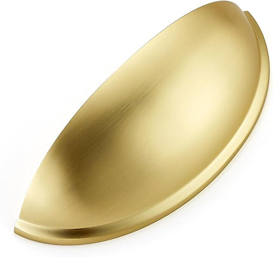Ravinte 1 Pack 3" Drawer Pulls Brushed Brass Cabinet Cup Pulls Kitchen Hardware Cabinet Handles Drawer Handles Knobs 3 inch Hole Center