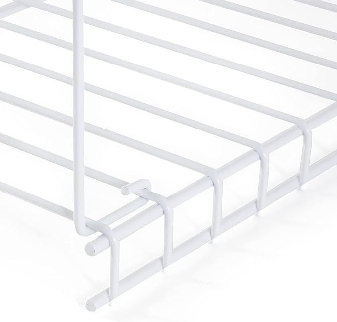 Rubbermaid Universal Closet 24 Inch Long Durable Steel Custom Wire Hanging Added Storage Shelf Accessory, White