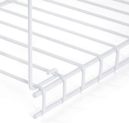 Rubbermaid Universal Closet 24 Inch Long Durable Steel Custom Wire Hanging Added Storage Shelf Accessory, White