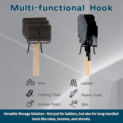 2 Pack Wall Mount Hook Tool Organizer,Garage Tool Organizer Wall Mount,Iron Shelf Accessory compatible with Suncast Sheds,with EZ Bolt Assembly