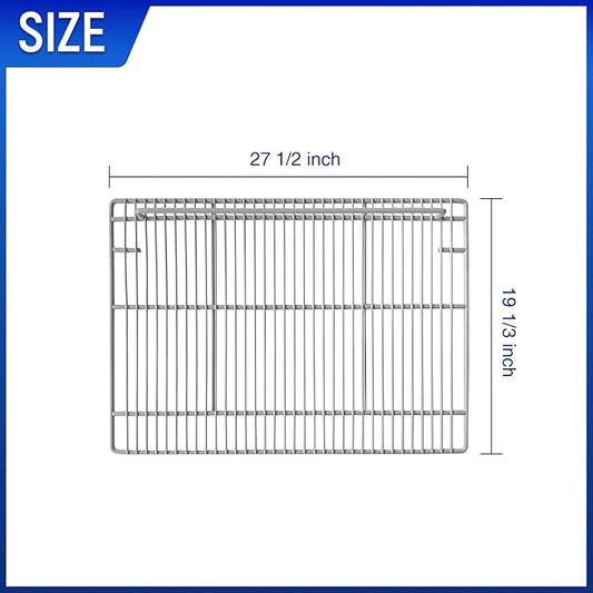 Commercial Sandwich&Salad Prep Table Freezer and Refrigerator Shelves, Durable and Resistant to Corrosion, Easy Snap-On Design, Adjustable Steel Shelving. (19.34" D x 27.52" W x 2.09" H, 2 Pack)