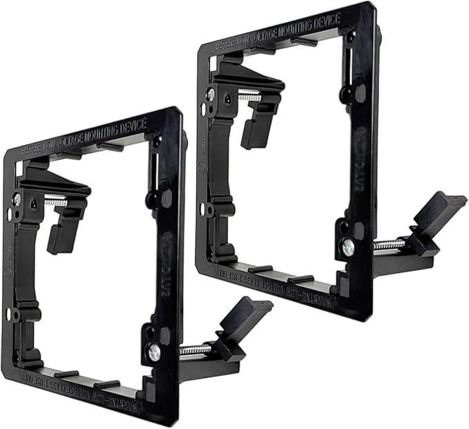 iMBAPrice 2-Gang Low Voltage Mounting Bracket, Drywall Mount for Cable Pass Through Wall Plates, LV2-2 Bracket for Ethernet, HDMI, Speaker & Coax Cables, Non-Metallic, 2 Pack
