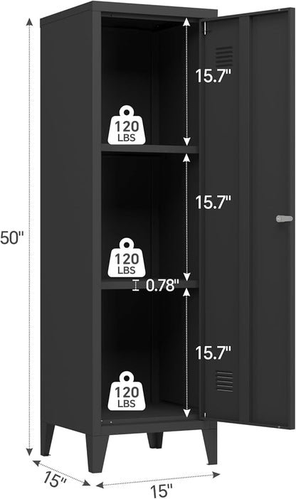 MIOCASA Metal Cabinet Home Office Storage Cabinets with Doors and Shelves Lockable File Cabinet Organizer Coat Lockers for Kids