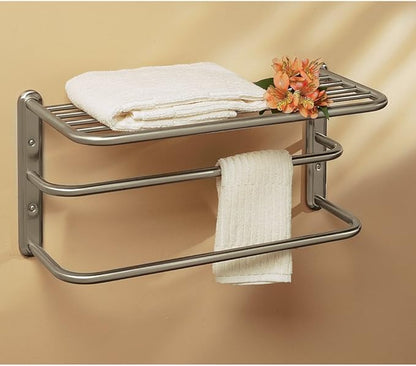 Gatco 1541SN 10-Inch by 20-Inch Towel Rack, Satin Nickel