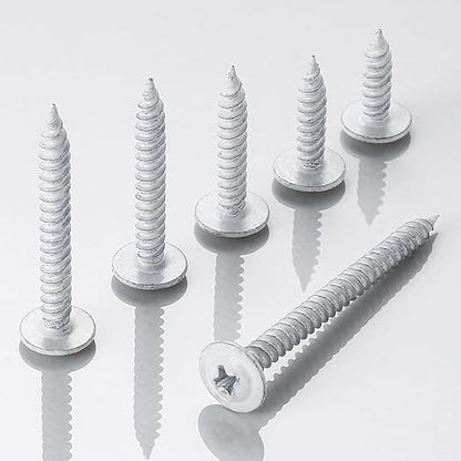 Wensilon(400 pcs)#8×1/2" Phillips Truss Head Wood Screws White Iron Quick Metal Self Tapping
