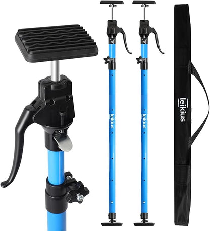2PK Tallest Adjustable Support Pole 49-114 inch, Heavy Duty Aluminum Handle Cabinet Jacks for Installing Upper Cabinets, 3rd Hand Quick Support Rod &Cargo Bars, Zip Wall Dust Barrier System