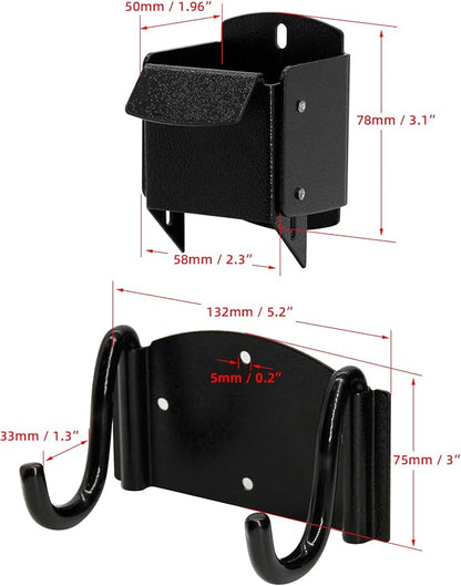 Heavy-Duty Wheelbarrow Storage Bracket, Black, Sturdy, 80 lbs Capacity, for Outdoor Use