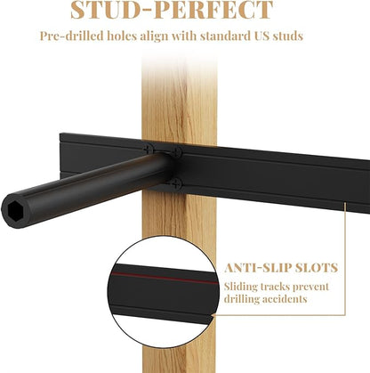 Floating Shelf Bracket Heavy Duty Shelving Brackets,Decorative Floating Shelf Hardware Black,Hidden Metal Shelf Support Bracket Heavy Duty Floating Mantel Bracket,200lbs (53X6X1.2-Starter Jig)