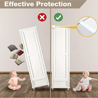 Furniture Anchors Small Aesthetic Earthquake Straps for Furniture Dresser Wall Anti-Tip Furniture Safety Anchor to Childproof and Babyproof Your Home Holds Up to 500 Pound (White, 4.8 in)