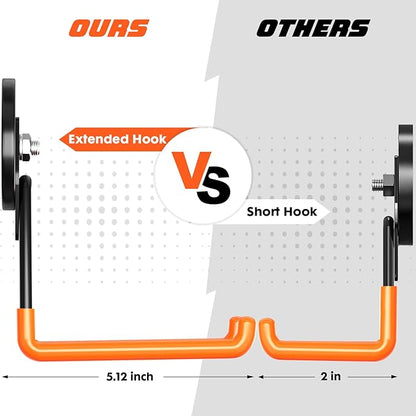 Heavy-Duty Storage Magnetic Hooks，No Need for Drilling, with Anti-Slip Coating, Suitable for Garages, Workshops, Kitchens, Storage Cabinets, RVS, Garden Tool Storage (Orange 3 pcs)