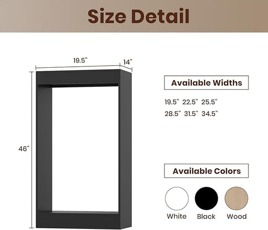 ROOMTEC 19.5" Double Hanging Closet Unit, Modular Closet System with Hanging Rod, Wardrobe Organizer for Bedroom or Walk-in Closet, Wall Mounted, Customizable Clothes Storage Unit, Black