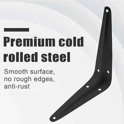 10 Pcs Shelf Brackets, 4 x 5 Inch Black Heavy Duty Metal Wall Corner Angle Shelving for Wall Hanging Shelves with Wall Anchors and Screws(Black)