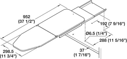 Häfele Ironing Board Shelf-Mounted, Folding, Made of Steel, Slate (RAL 7022) (581)