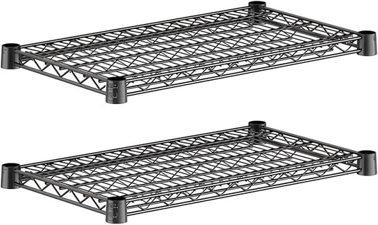 2-Pack Black 14" x 24" Additional Wire Shelf for Shelving Units, Replacement Shelves for Wire Rack