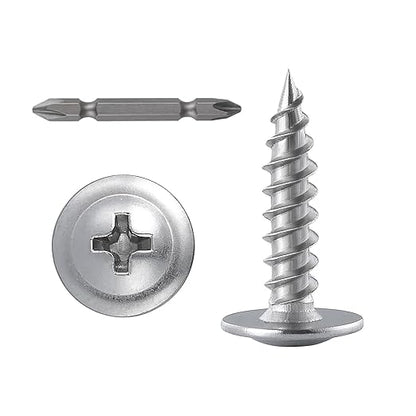 (300 pcs)#8×3/4" Phillips Truss Head Wood Screws Stainless Steel 410 Quick Metal Self Tapping