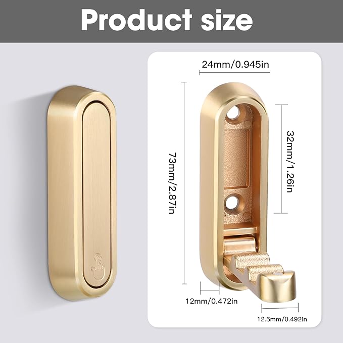 Folding Wall Hooks, 4 Pcs Foldable Gold Coat Hooks Heavy Duty Foldable Hook Bathroom Towel Hooks Robe Hooks Wall Mounted for Hanging Coat Towels Clothes Hat Bags Keys