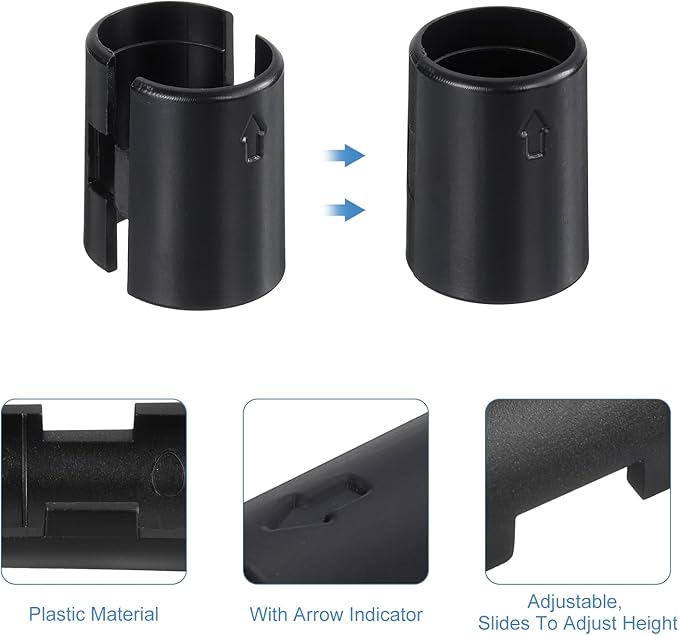 uxcell 72Pcs Wire Shelving Shelf Lock Clips, Plastic Shelving Clips for 7/8" Post Shelving, Shelving Sleeves Replacements for Wire Shelving System, Black