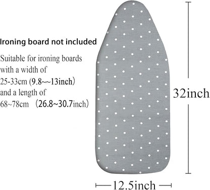 Small Ironing Board Cover Scorch Resistant, Table top Ironing Board Cover with Padding Heat Reflective Heavy Duty Pad (Gray dot, 12.5"x32")