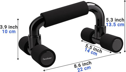 READAEER Push Up Bars Gym Exercise Equipment Fitness 1 Pair Pushup Handles with Cushioned Foam Grip and Non-Slip Sturdy Structure Push Up Bars for Men & Women