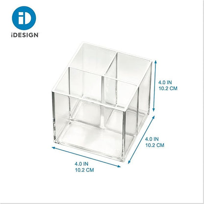 iDesign The Sarah Tanno Collection Cosmetic Organizer Cube, 4" x 4" x 4.25", Clear