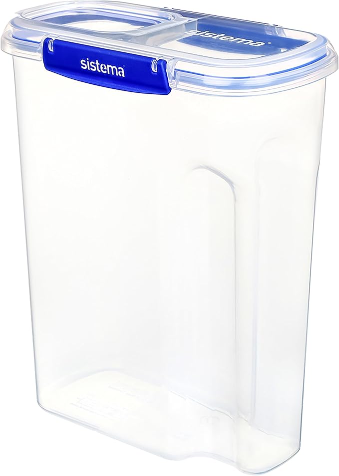 Sistema KLIP IT PLUS Cereal Storage Container | Airtight 4.2 Litre Food Pantry Storage Container | 4.2L | BPA-Free