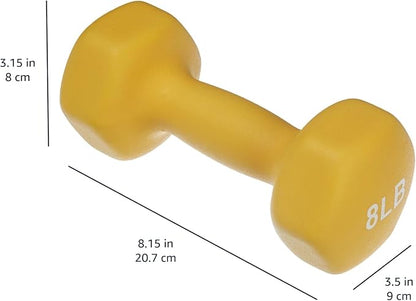 Amazon Basics Neoprene Dumbbell Hand Weights for Exercise and Muscle Toning
